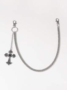 1pc Men's Large Cross Chain, Alloy Chain, Thick Chain, Decorative Pants Chain, Unisex Couples Design, Suitable For Teen, Summer Casual, Outdoor, Athletic, Vacation, Travel, Graduation Gifts, Birthday, Daily Wear