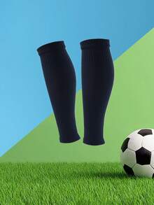 1 par de cubrepantalones protectores sólidos para atletismo de fútbol - Multicolor - Ver 3