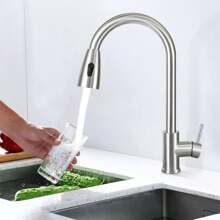360° Rotating Kitchen Faucet With 2 Spray Modes, Water-Saving Sink Tap