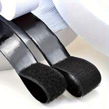 300cm/119in Total Length Dual-Sided Adhesive Tape, 150cm Hook & Loop, Self-Adhesive, Black/White, 2cm/4cm Width, Suitable For Office Desk & Home Decor Back To School