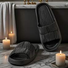 Unisex Bathroom Slippers, Soft Bottom, Anti-Slip, Thick Sole, Indoor/Outdoor, Comfortable, Casual, Suitable For Home, Bathroom, EVA Material - White - View 5