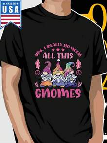 I Really Do Need All This Gnomes Garden Gnome T-Shirt, 100% Cotton 180g, Black Round Neck, Size S-XXXL, Garden T-Shirts For Men And Women, Spring, Fine Day - Black - View 2