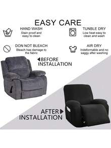 4-Trozo Funda Sofá Reclinable Elástica Y Dividida,Funda para Sillon Impermeable,Antideslizante.Elástico y Lavable - Café integral - Ver 5