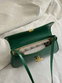 Women's Retro Faux Leather Flap Decor Underarm Shoulder Bag, Suitable For Dates, Outings, Parties And Other Occasions - Green - View 6