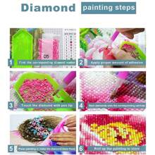 5D Diamond Painting Kit, Cartoon Patterns Suitable For Adults And Beginners, DIY Full Drill Embroidery, Heat Transfer Rhinestone Sticker, DIY Mosaic Art Decor For Home Wall