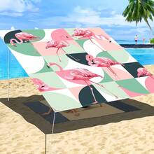 1 件热带植物与几何图案遮阳篷，轻盈舒适，热带度假风格，100% 涤纶，矩形，防水，防紫外线，适用于户外花园、露台、海滩、夏季，附赠尼龙绳 - 彩色 - 查看 23