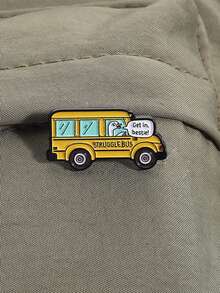 1pc Funny Struggle Bus Goose Brooch Pin, Cute Cartoon Animal - Yellow - View 6