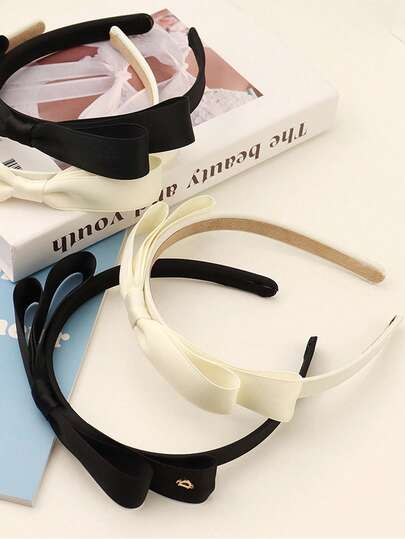 1 chiếc băng đô cài tóc chữ D đôi bằng ruy băng dành cho nữ, phụ kiện tóc quà tặng.