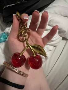 New Fashion Crystal Cherry Metal Keychain, Suitable For Daily Wear, Can Be Used As Bag Accessories, Can Be Given As Gifts To Family, Friends, Classmates, Couples, Birthday, Teachers, Valentine's Day Souvenirs - Multicolor - View 6