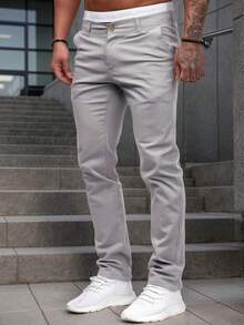 SANOPY Mens Jeans Skinny Stretch Premium High Rise Jeans Expandable Waist - Màu Xám nhạt - Xem 1