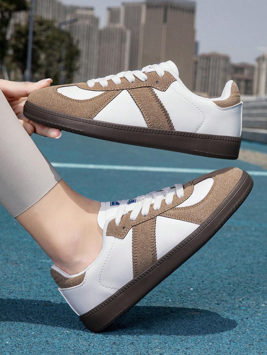 Neue Damen Lässig Sportschuhe, Farbblock Sneaker, Große Größen 36-45, flache Plateau-Schuhe, modisch vielseitig leichte atmungsaktive Trainer, geeignet für Frühling/Sommer, Schulanfang
