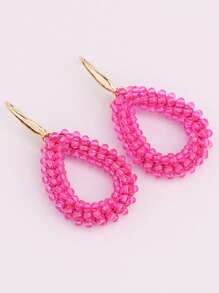 sehuoran 1 Pair Handmade Beaded Crystal & Pearl Bohemian Style Earrings, Colorful Personalized Versatile Dangling Earrings With High-End Elegant Mixed Color, Suitable For Party & Daily Wear