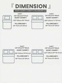 3/4pcs Children's Bedding Kit Includes 1 Piece Quilt Cover, 1 Sheet And 1-2 Pillow Covers (Not Including Pillows), Soft Touch, Machine Washable, Non-Rinsed Or Color Faded, Zippered Design For Long-Lasting Durability