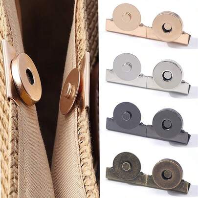 2/4 对金属磁扣 - 黑色、金色、银色和铜色 - 耐用不锈钢，非常适合袋子、盒子、窗帘等，磁扣 | 装饰性磁扣 | 不锈钢纽扣