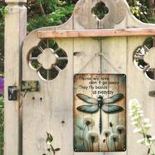 1PC Tin Sign 2D Flat, Dragonfly With Inspirational Quote, Those We Love Do Not Go Away, Vintage Garden Art, Rustic Wall Decor, Perfect For Living Room Or Garden, 8x12 Inches/ 20x30 Cm - 8x12 inch/20x30cm-1 cái - Xem 7