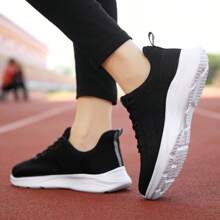 Zapatos deportivos de malla transpirable para mujeres, zapatillas de correr ligeras con cordones, calzado casual y de moda para damas