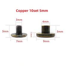 5/10/15 Sets Luggage Leather Metal Craft Solid Screw Nail Rivet Double Curved Head Belt Strap Rivets Book Screws Buttons Snap