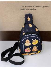 1pc Capybara Chest Bag Cute Cartoon One-Shoulder Crossbody Bag Casual Versatile Storage Chest Bag