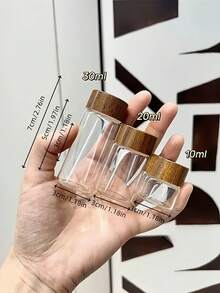 1/3个10ML/20ML/30ML迷你玻璃瓶咖啡豆香料调料坚果食品包装玻璃瓶便携瓶手工材料DIY包装瓶储物瓶迷你玻璃瓶密封罐储物罐包装小瓶 - 彩色 - 查看 10