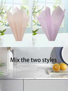 40 件/包小号一次性牛奶玫瑰花束包装纸，插花包装材料，优雅简约的花卉衬里