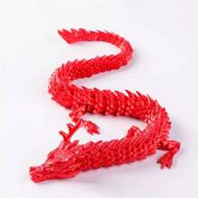 3D Printed Chinese Dragon Egg With Movable Joints - 11.8-Inch Dragon Flexible Statue, Color Series Home Office Decoration