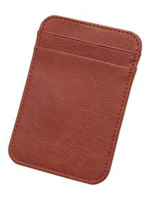 1pc Vertical Fashionable Simple PU Leather Men's Mini Lightweight Business Card Holder Business Multi Slot Card Bag Cover Eessential For Men