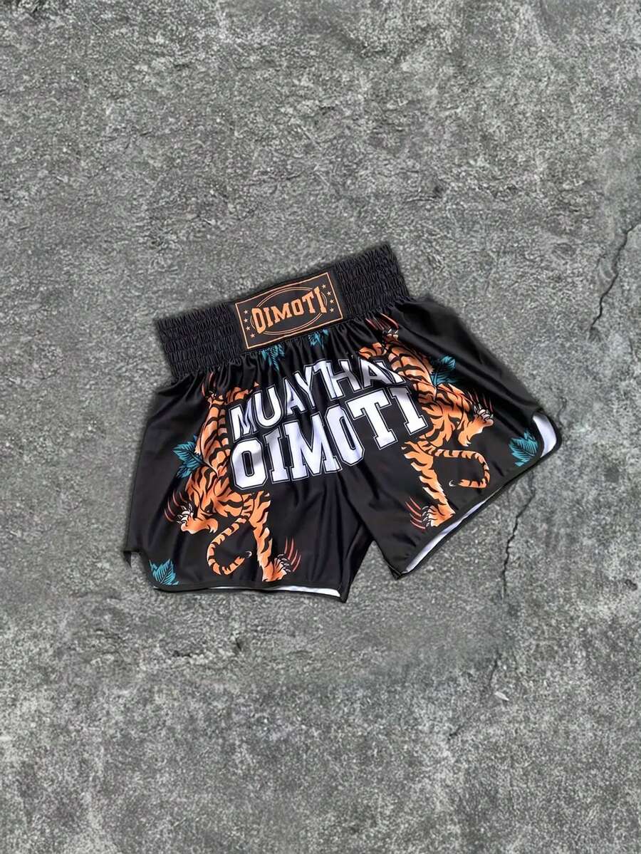 Men's Summer Fashion Tiger Letter Print Shorts - Multicolor - View 1