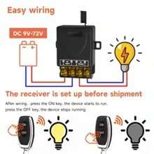 433 Mhz Wireless Remote Switch, 30A Relay RF Remote Control Light Switch For Household Appliances, Water Pump And Electrical Equipment - Black - View 5
