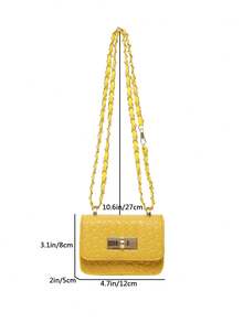 Mini Square Bag, Woven Texture, Quilted, New Women Handbag, Rhombus ...