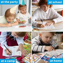 24 Sách hoạt động nhỏ cho tiệc dành cho trẻ em từ 4-8 tuổi 8-12 tuổi, vui nhộn và thử thách bao gồm mê cung, nối điểm, tìm từ, xáo trộn từ và nhiều hơn nữa cho hoạt động lớp học nhồi túi quà, trở lại trường, đồ dùng học tập - Nhiều màu - Xem 7