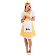 Morph Costumes Fun Shack Women's Goldilocks Fancy Dress Costume For World Book Day - Adorable Fairytale Outfit With 3 Bear Prints - Yellow - View 1
