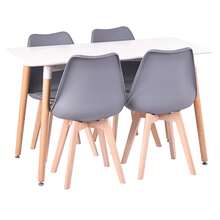 Gifts - Dining Chairs - Synk Basic Chair - White Black-Gray - Pack Of 4 Nordic Dining Chairs Kitchen Chairs With Upholstered Seat And Solid Beech Wood Legs (4CHAIR-001 89.9) - SILLA-4 PACK-gRIS - View 7