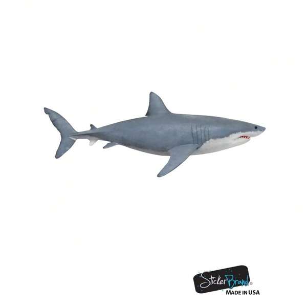Great White Shark Wall Decal Graphic Sticker Side View Life Size #6084