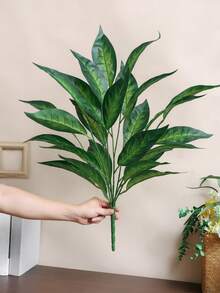 1PC 27.5-Inch (H) Simulated Green Plant Branches For Home Living Room, Bathroom, Balcony, Party Table Decoration, Garden And Courtyard Green Plant Decoration - Green - View 16