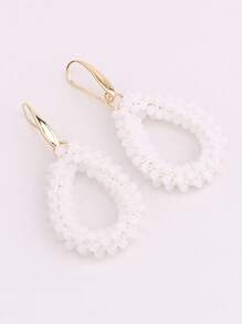 sehuoran 1 Pair Handmade Beaded Crystal & Pearl Bohemian Style Earrings, Colorful Personalized Versatile Dangling Earrings With High-End Elegant Mixed Color, Suitable For Party & Daily Wear