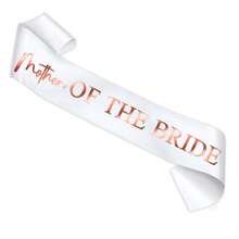 新娘和新郎母亲玫瑰金箔腰带，白色单身派对腰带，适用于新娘送礼会订婚用品礼品婚礼配饰 - 彩色 - 查看 4