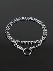 不锈钢双链狗项圈，颈链，适合大型犬种 - 杜宾犬、卡斯罗犬、罗威纳犬