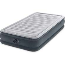 Intex 67765ED Dura-Beam Deluxe Comfort-Plush Mid-Rise Air Mattress: Fiber-Tech – Twin Size – Built-In Electric Pump – 13in Bed Height – 300lb Weight Capacity - Grey - View 11