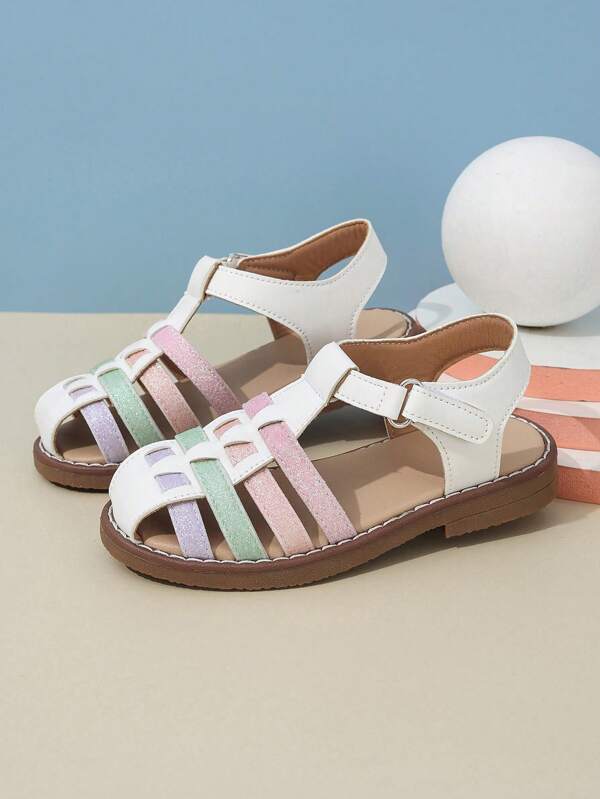 Nuevas sandalias cerradas estilo princesa tejidas para niños, vintage, transpirables y versátiles para el verano