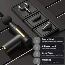 HYUNDAI Massage Gun, Percussion Massage Gun, Deep Tissue Electric Muscle Massager With 4 Replaceable Massage Heads, Portable Handheld, Suitable For Men And Women