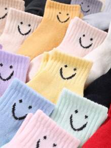 15 Pairs Of Baby Random Socks Baby Solid Color Elastic Socks Kids Casual Cartoon Socks Boys Girls Everyday Mid-Tube Socks