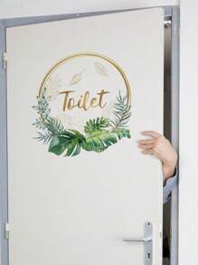 1pc PVC Sticker, Self-Adhesive Door Decal, Bathroom Toilet Sign Sticker Room Decor Wall Decor Wall Sticker Stickers Personalised Stickers