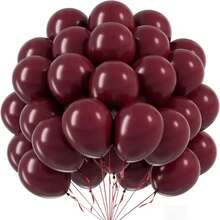 10/30/50/100pcs Burgundy Latex Balloons, 10 Inch Round Party Decorations, Suitable For Bridal Shower, Gender Reveal, Birthday, Party, Wedding, Anniversary, Graduation, Sunflower Themed Celebrations, Elegant Party Decor, Smooth Balloon Decorations - Burgundy - View 1