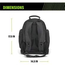 Extreme Tool Backpack HeavyDuty Tool Bag With Padded Shoulder Back And Waist Straps WaterResistant Construction Black - Black - View 4