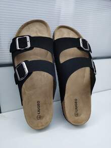 Men's Fashion Cork Sole Comfortable Slippers Slip-On Mule Sandals, Outdoor Beach Walking Slides For Men & Women Couples - Black - View 4