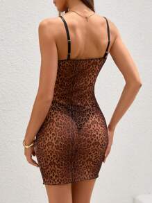 Vestido mini transparente con diseño de leopardo vintage sexy de verano para mujer, perfecto para outfits de playa y vacaciones