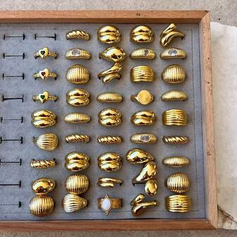 9pcs Metal Multi-Shape Ring Set, Suitable For Women Daily Wear, Party & Holiday Gift (Mixed, No Box)