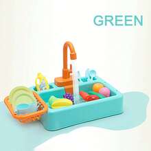 Kitchen Sink Toys Children Electric Dishwasher Playing Toy With Running Water Upgraded Faucet Electric Circulating Water Dish Bucket Play House Pretend Role Play Toys For Boys Girls Complete Certificates (Some Accessories Are In Random Colors), Kitchen Game, Kids Kitchen Accessories - Multicolor - View 14