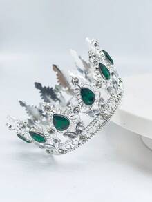 1pc Shiny Metallic Zinc Alloy Crown, Ladies Tiara Decor, Suitable For Birthday, Wedding, Valentine's Day, Bachelorette Party, Party Decoration, Birthday Gift, Wedding Gift, Christmas Gift Costume Crown Hair Garland Headpiece, Tiara Crown