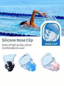 5 Pieces Of Comfortable Silicone Swimming Nose Clips - Waterproof, Reusable, Suitable For Adults, Perfect For Training And Competitive Swimming, Available In White, Blue, Pink And Black - Multicolor - View 3